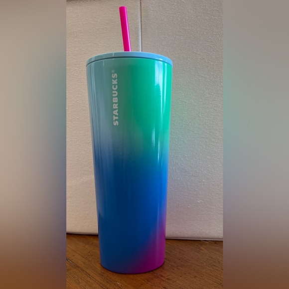 Starbucks Summer 2023 Technicolor Paint Cold Stainless Venti Tumbler 24 Oz NWT - Picture 2 of 5